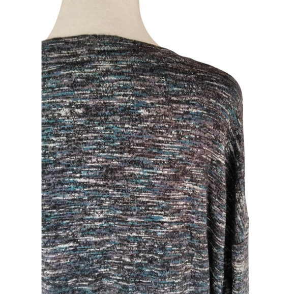 Chico's Heathered Space Dye Long Sleeve Scoop Neck Sweater Size 2 Large - Picture 6 of 8